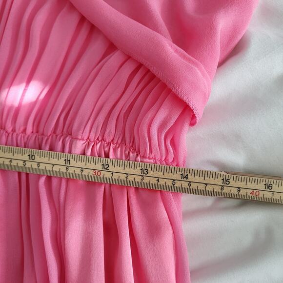 NEW $795 LoveshackFancy Zamia Maxi Gown Dress Pink daiquiri Silk Chiffon… - Picture 13 of 16